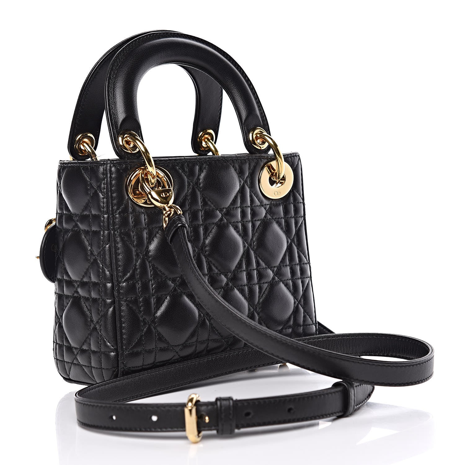 Christian Dior Lambskin Cannage Mini Lady Dior Black 3 of 10