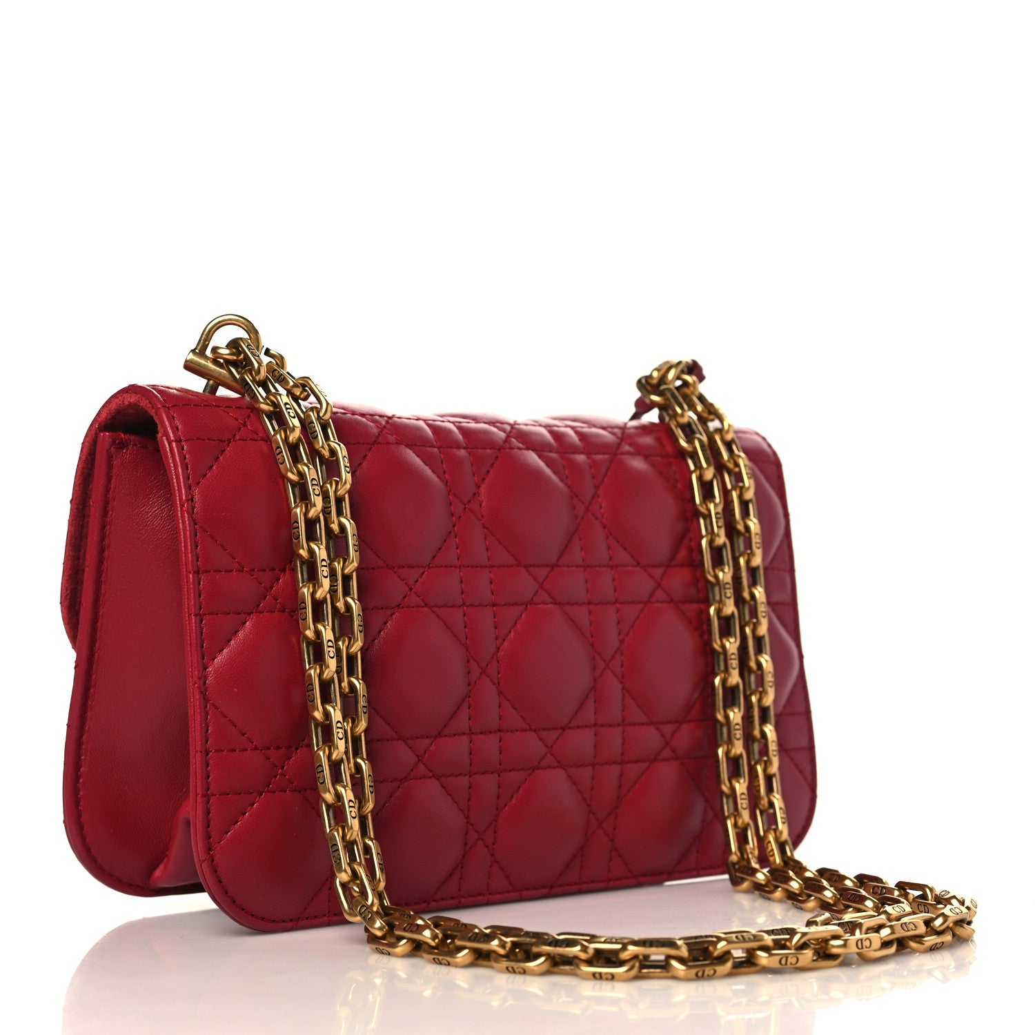 Christian Dior Lambskin Cannage Small Dioraddict Flap Bag Red 3 of 8
