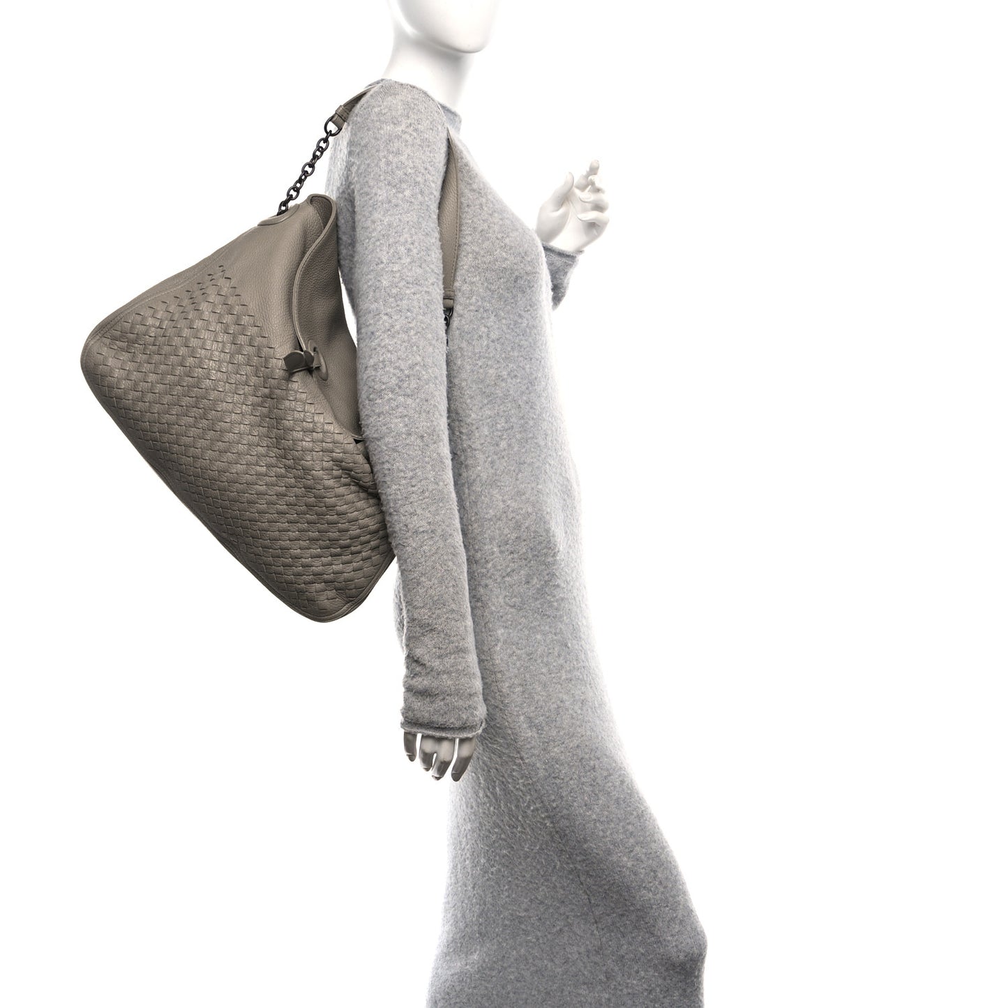Cervo Intrecciato Flap Top Hobo Almond