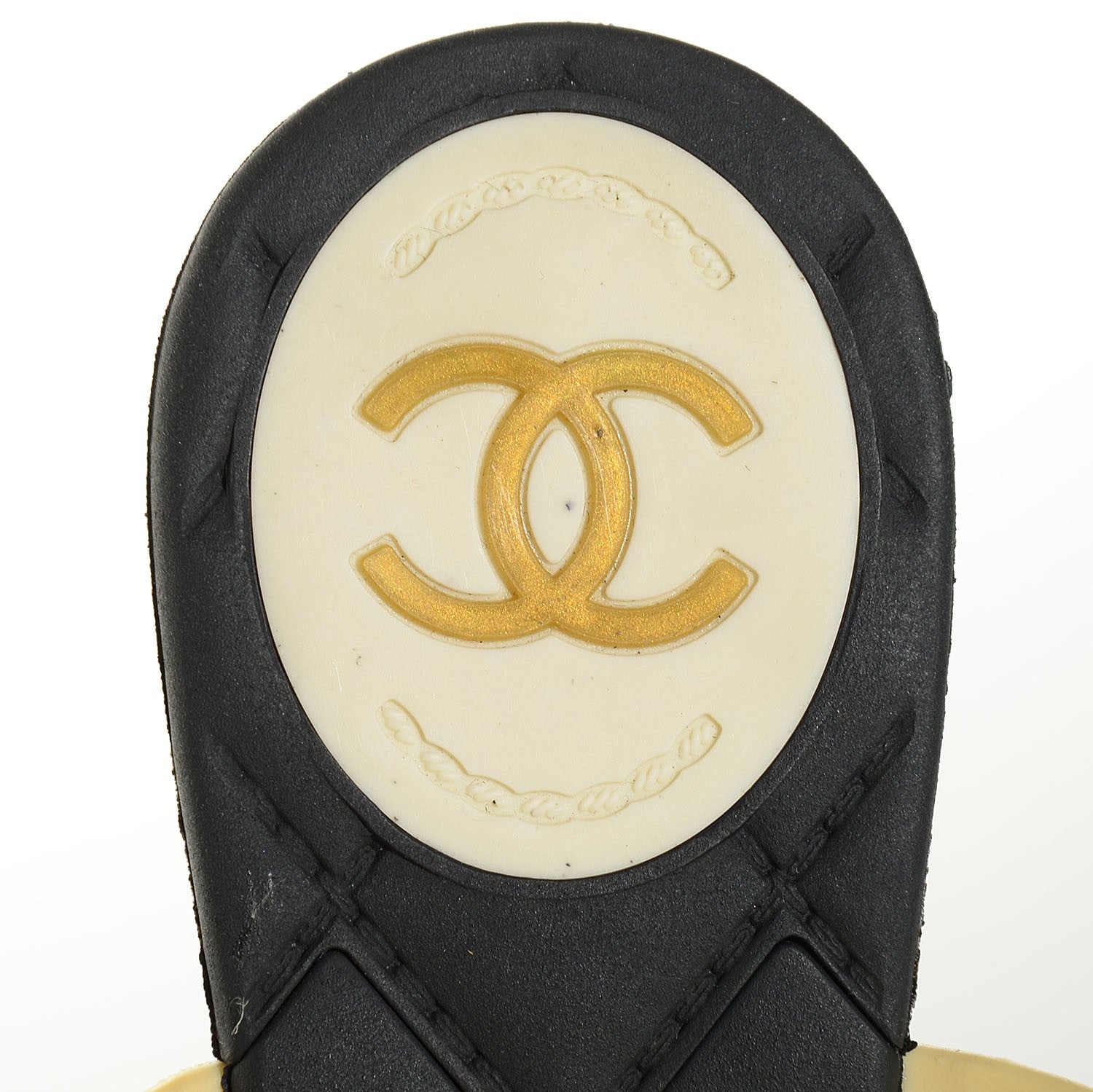 Chanel Jelly Quilted Camellia Thong Sandals 36 Black Beige 7 of 7