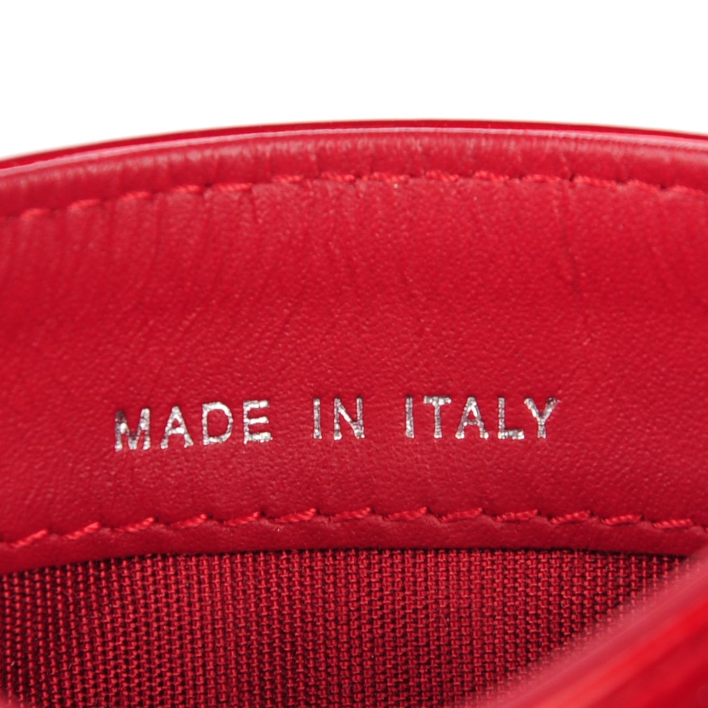 Patent Quilted Brilliant Card Holder Red