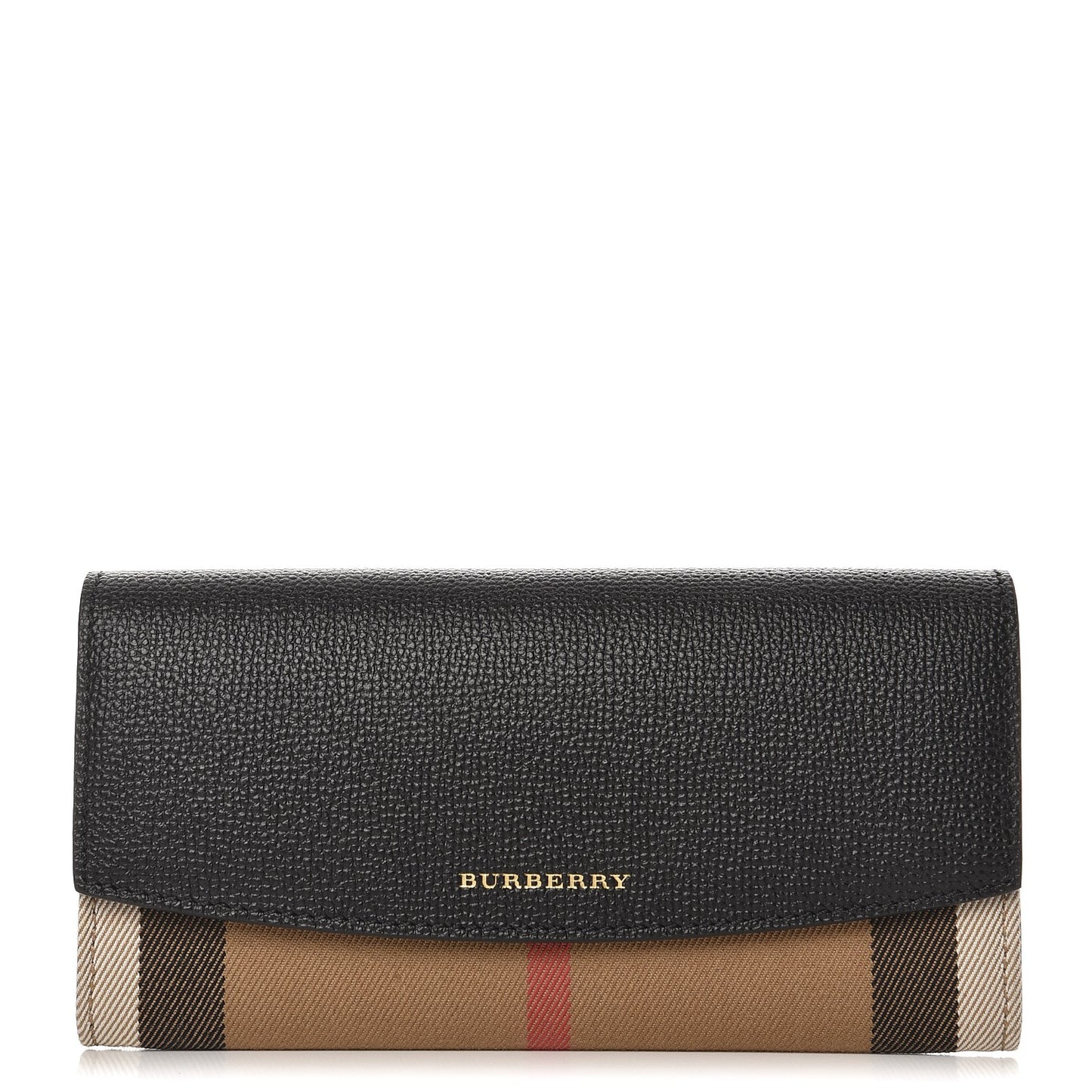 Calfskin House Check Porter Continental Wallet Black