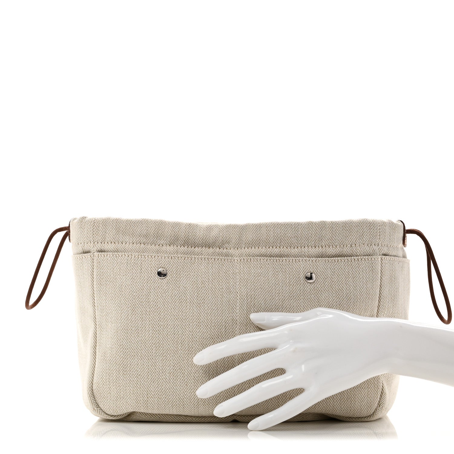 Hermes Canvas Barenia Fourbi 25 MM Pouch Naturel Fauve 2 of 10
