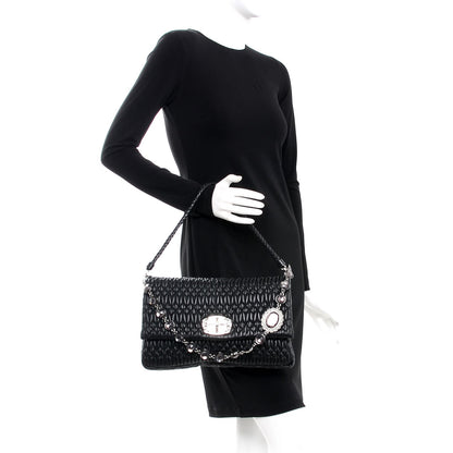 Miu Miu Nappa Matelasse Crystal Flap Clutch Black 2 of 10