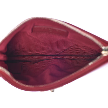 Chanel Sheepskin Quilted Small Vintage Mademoiselle Cosmetic Case Red 5 of 7