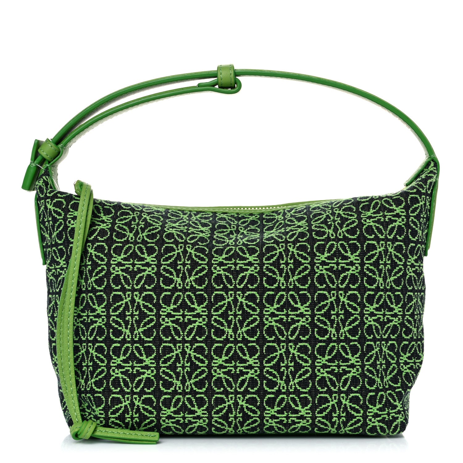 Loewe Jacquard Anagram Calfskin Small Cubi Bag Apple Green 1 of 11