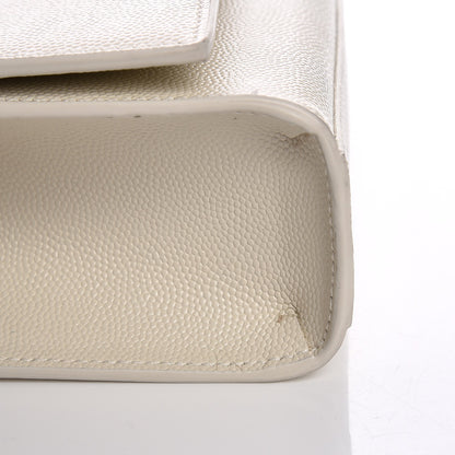 Saint Laurent Grain De Poudre Medium Classic Monogram Kate Satchel Dove White 8 of 13