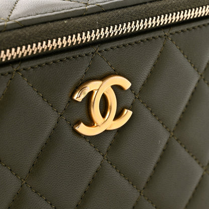 Chanel Lambskin Quilted Pick Me Up Vanity Case Khaki 11 of 11