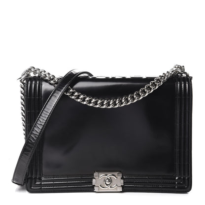 Chanel Glazed Calfskin Large Boy Flap Black 1 of 12