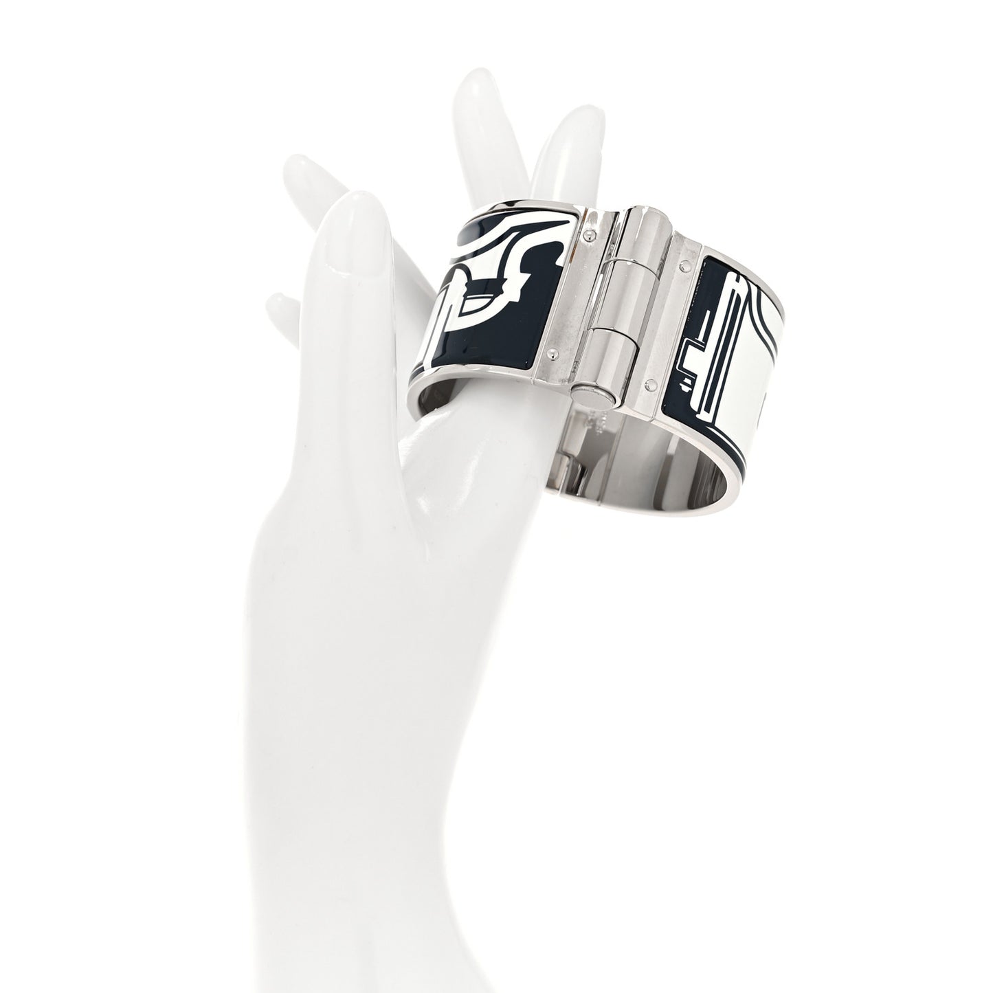 Enamel Printed Extra Wide Les Coupes Tattoo Hinged Bracelet S Positif Negatif