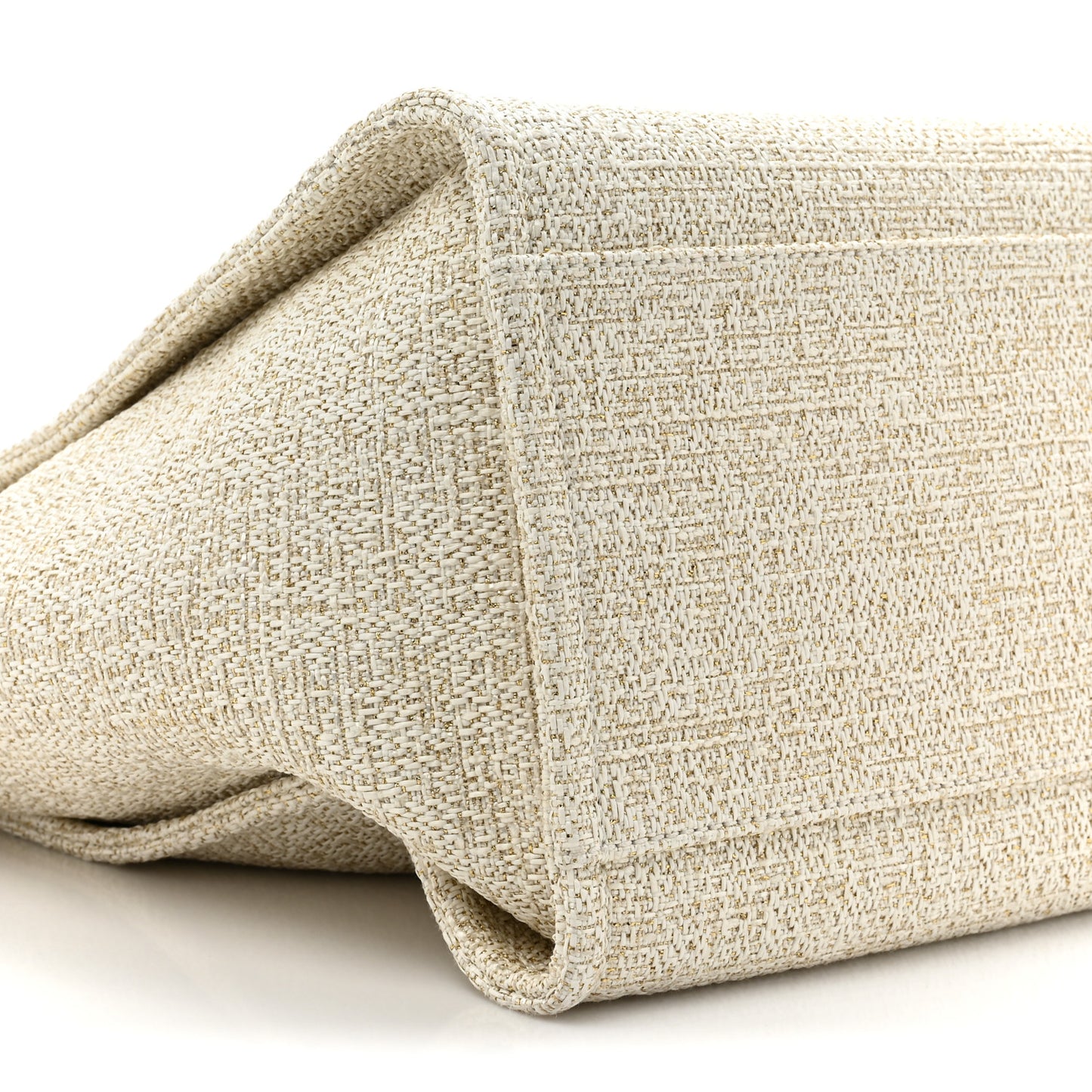 Mixed Fibers Calfskin Medium Deauville Tote Light Beige