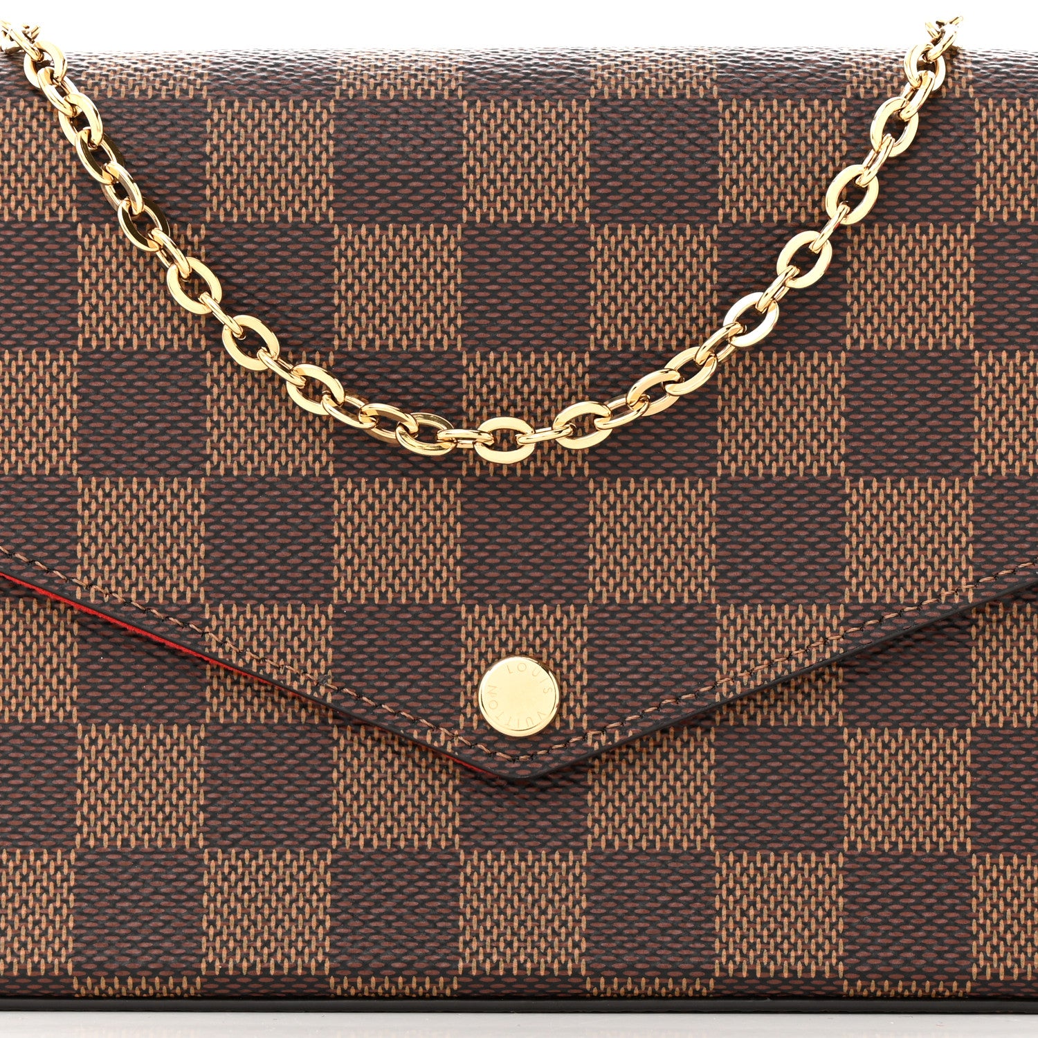 Louis Vuitton Damier Ebene Pochette Felicie Chain Wallet 8 of 11