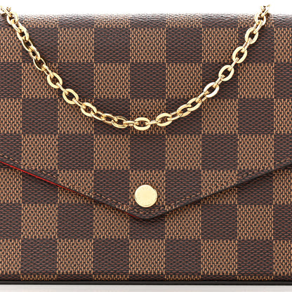 Louis Vuitton Damier Ebene Pochette Felicie Chain Wallet 8 of 11