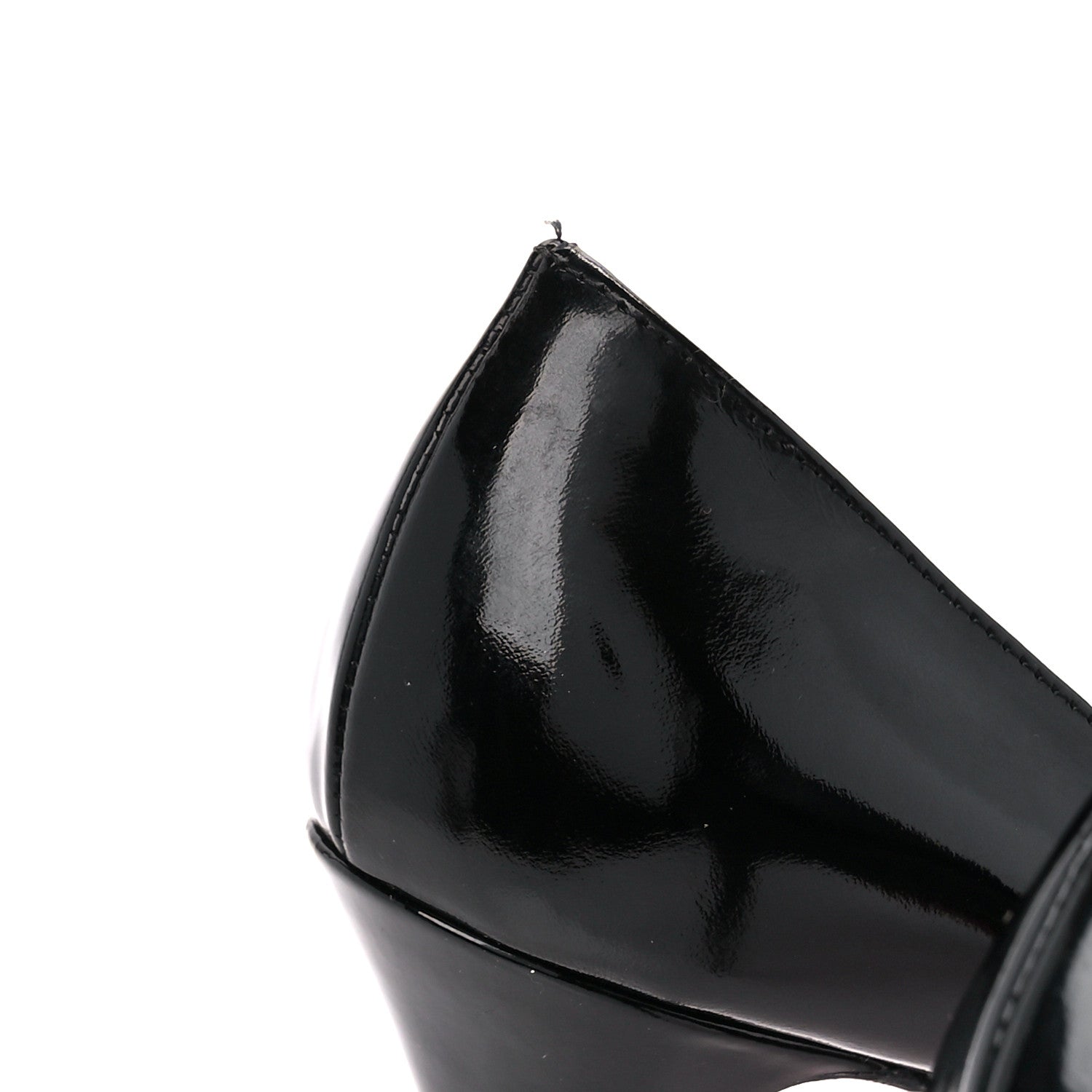 Christian Louboutin Patent Lady Peep 150 Pumps 37.5 Black 5 of 9