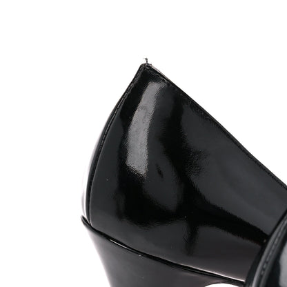 Christian Louboutin Patent Lady Peep 150 Pumps 37.5 Black 5 of 9