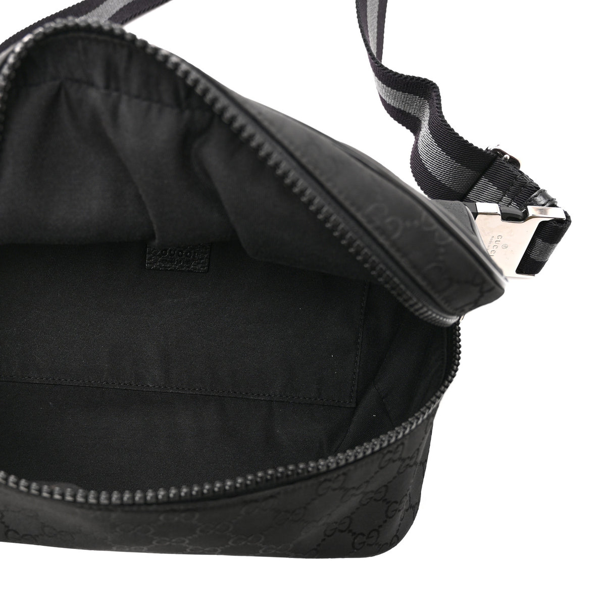 Gucci Nylon Monogram Fanny Pack Belt Bag Black 5 of 10