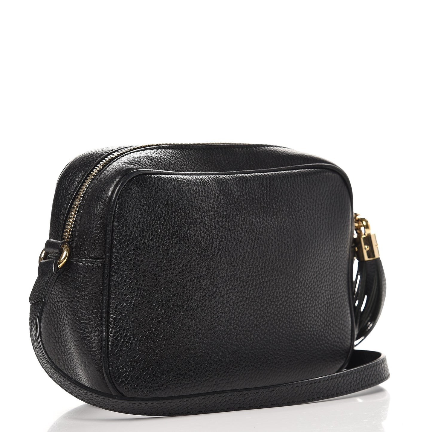 Pebbled Calfskin Small Soho Disco Bag Black