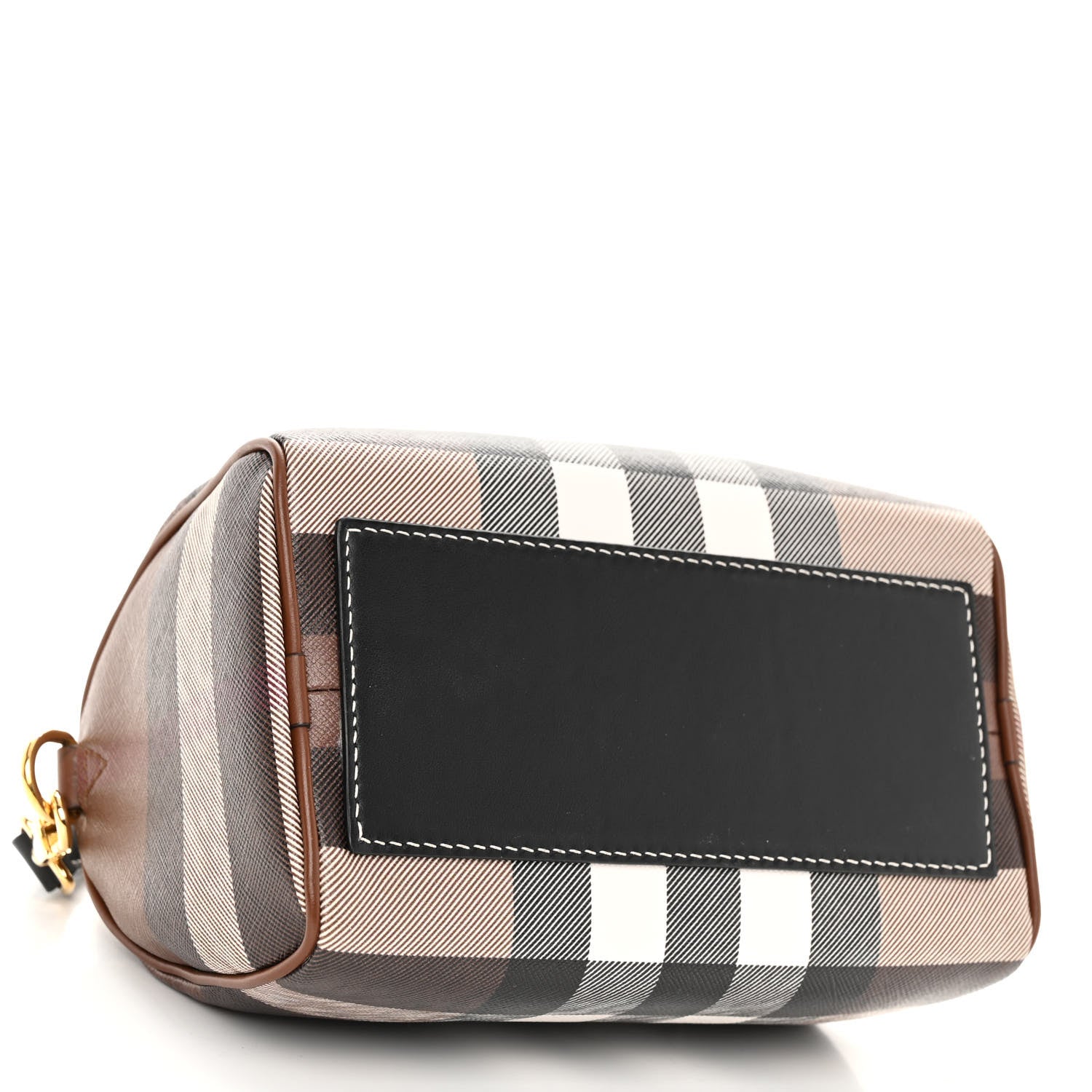 Burberry E-canvas Check Mini Bowling Bag Dark Birch Brown 4 of 9