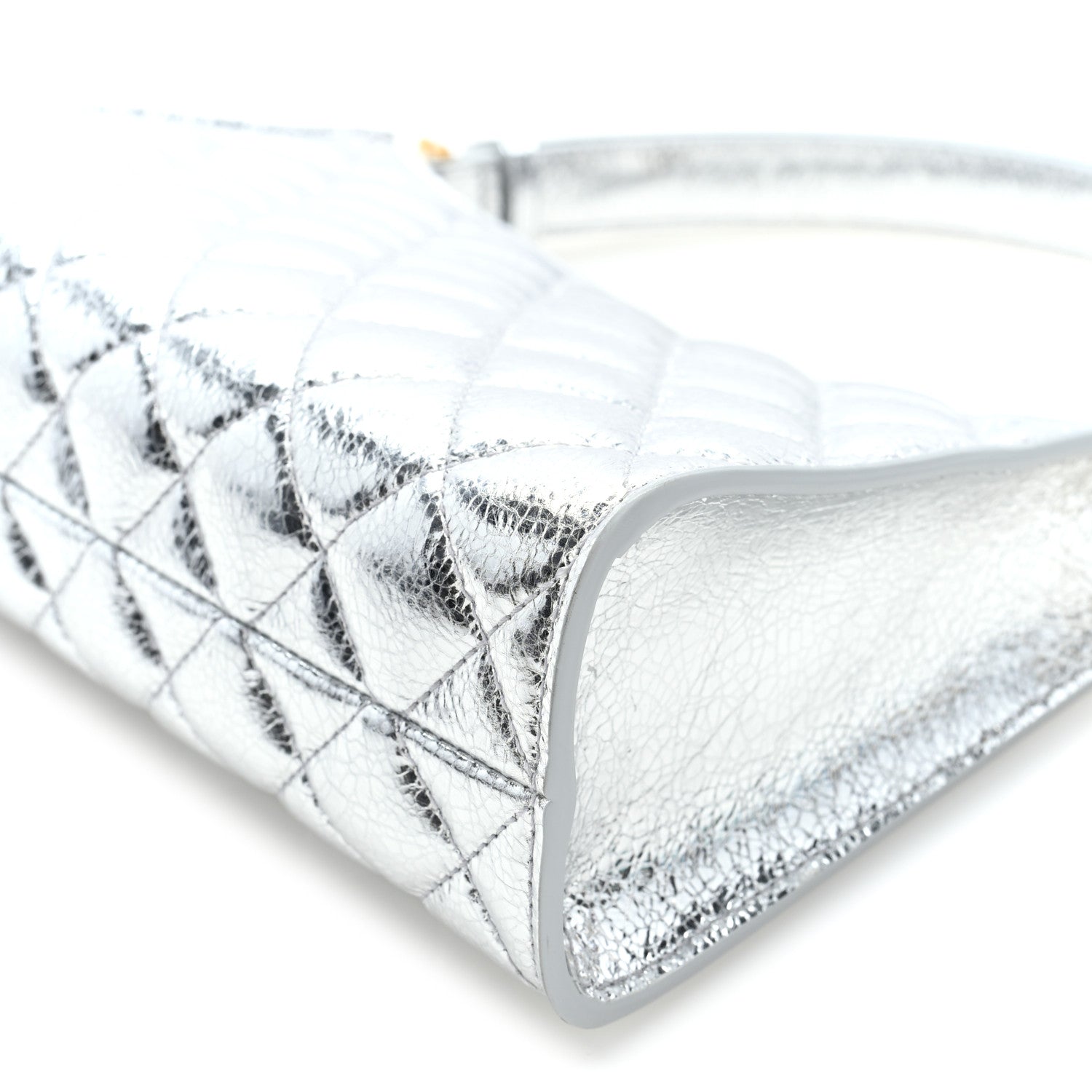 Chanel Metallic Aged Calfskin Quilted Hobo Bag Silver 10 of 10