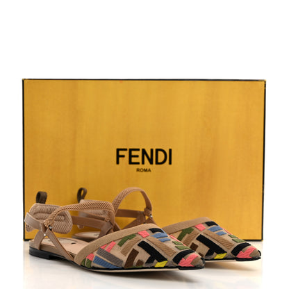 Fendi Technical Mesh FF Colibri Lite Slingback Ballerina Flats 36.5 Multicolor 8 of 8