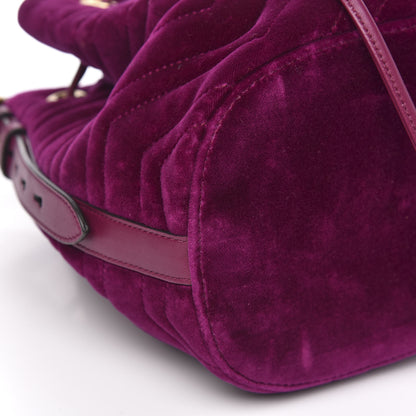 Gucci Velvet Matelasse GG Marmont Bucket Bag Fuchsia Violet Cyclamen 8 of 12
