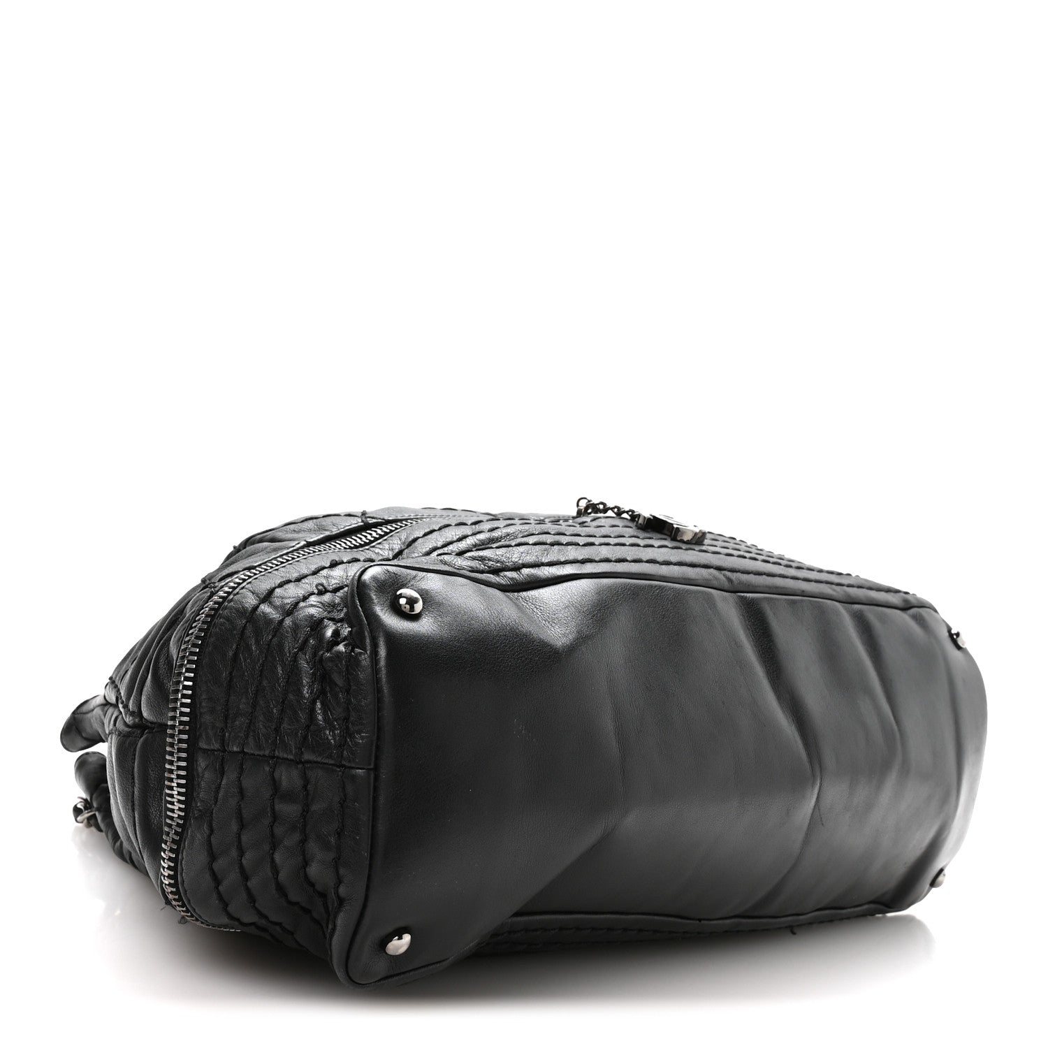 Chanel Lambskin Stitched Expandable Tote Black 3 of 11