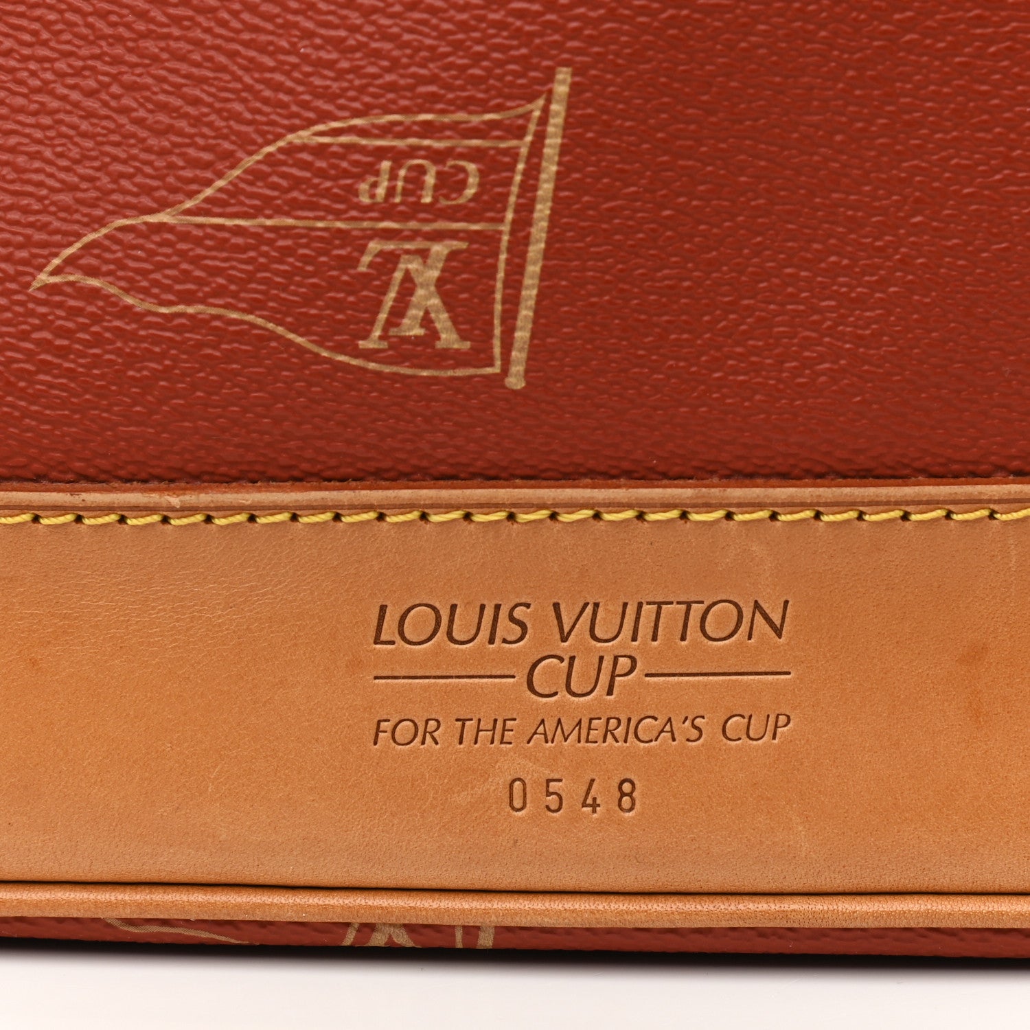 Louis Vuitton Canvas Americas Cup 1995 Saint Tropez Drawstring Bag Red 9 of 13