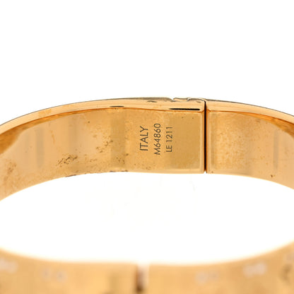 Louis Vuitton Brass Crystal Monogram Nanogram Strass Cuff S Gold 6 of 9