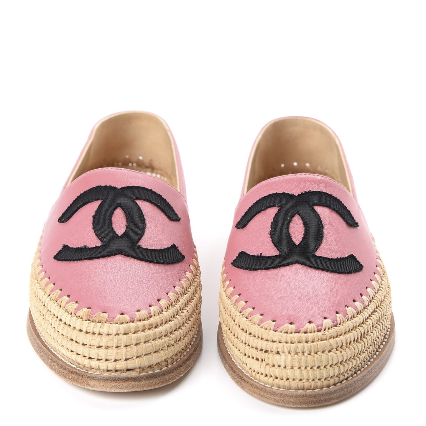 Lambskin Grosgrain CC Espadrilles 37 Pink