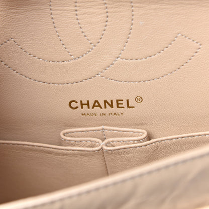 Chanel Patent Distressed Calfskin Quilted 2.55 Reissue 225 Flap Beige 6 of 13