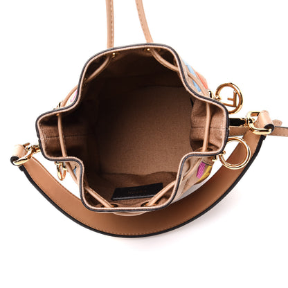 Fendi Canvas Vitello King F is Fendi FF Multicolor Embroidered Mini Mon Tresor Bucket Bag Multicolor Cuoio 5 of 11