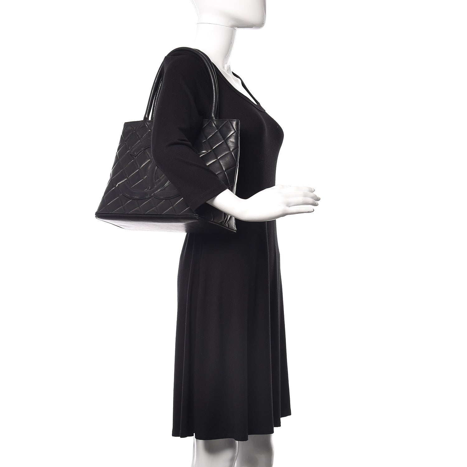 Chanel Lambskin Quilted Medallion Tote Black 2 of 12