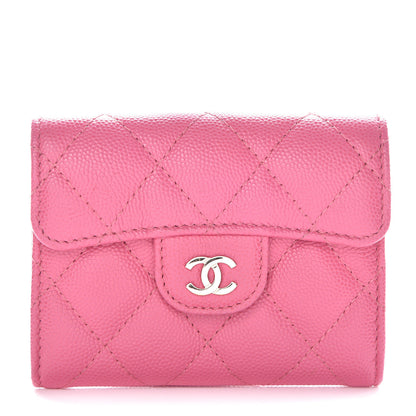 Chanel Caviar Quilted Flap Card Holder Wallet Pink 1 of 11