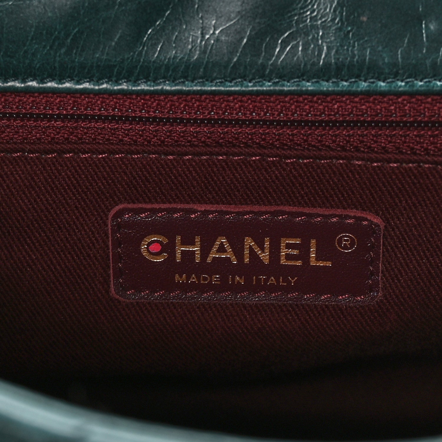 Chanel Glazed Calfskin Castle Rock Medium Flap Green 6 of 11