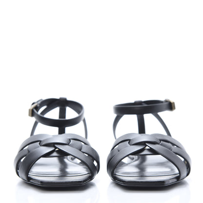 Saint Laurent Calfskin Tribute 05 Ankle Strap Sandals 37 Black 2 of 9