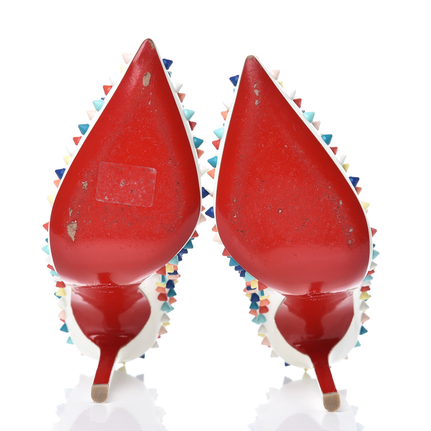 Christian Louboutin Gomme Pigalle Spikes 120 Pumps 38.5 White Multicolor 7 of 15