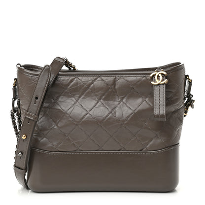 Chanel Aged Calfskin Quilted Medium Gabrielle Hobo Grey 1 of 10