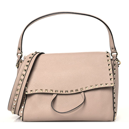 Valentino Garavani Pebbled Calfskin Messenger Bag Poudre 1 of 16