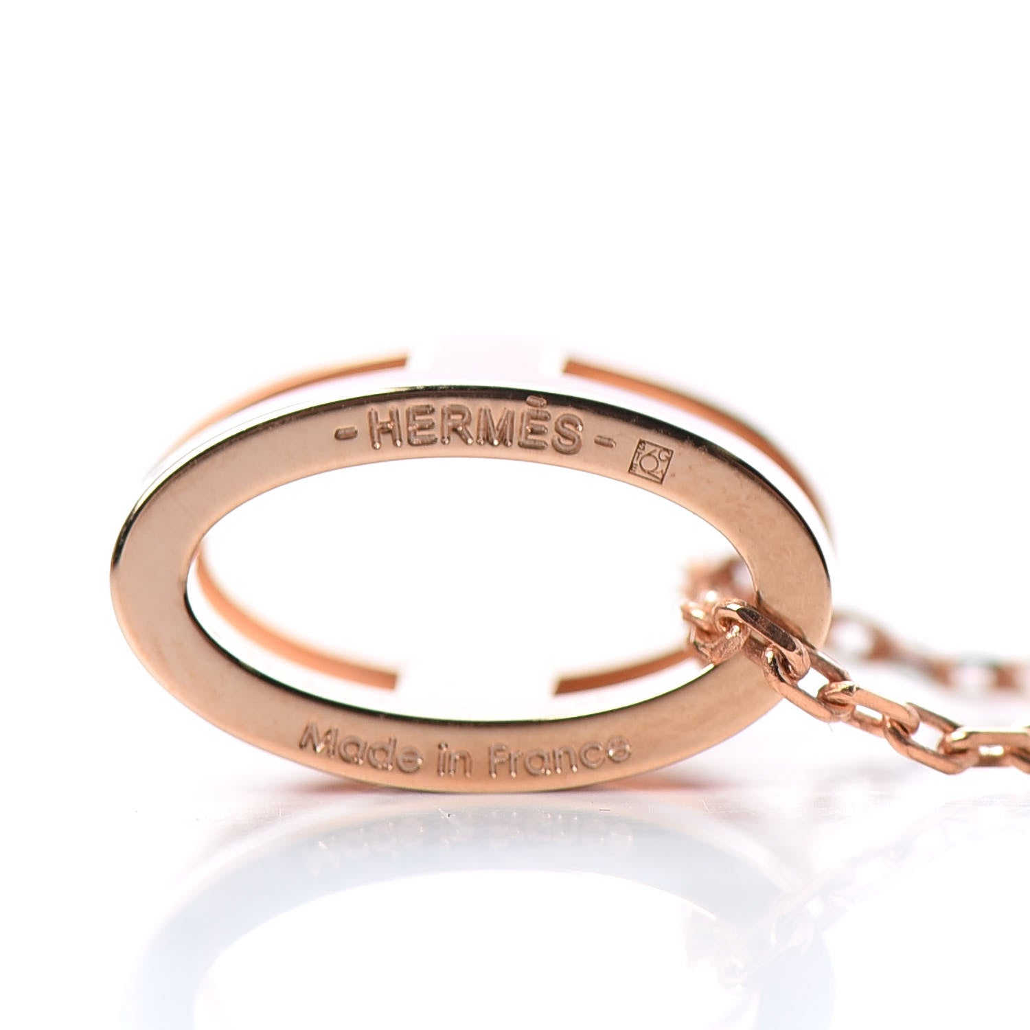 Hermes Lacquered Rose Gold Pop H Pendant Necklace Rose Extreme 5 of 6