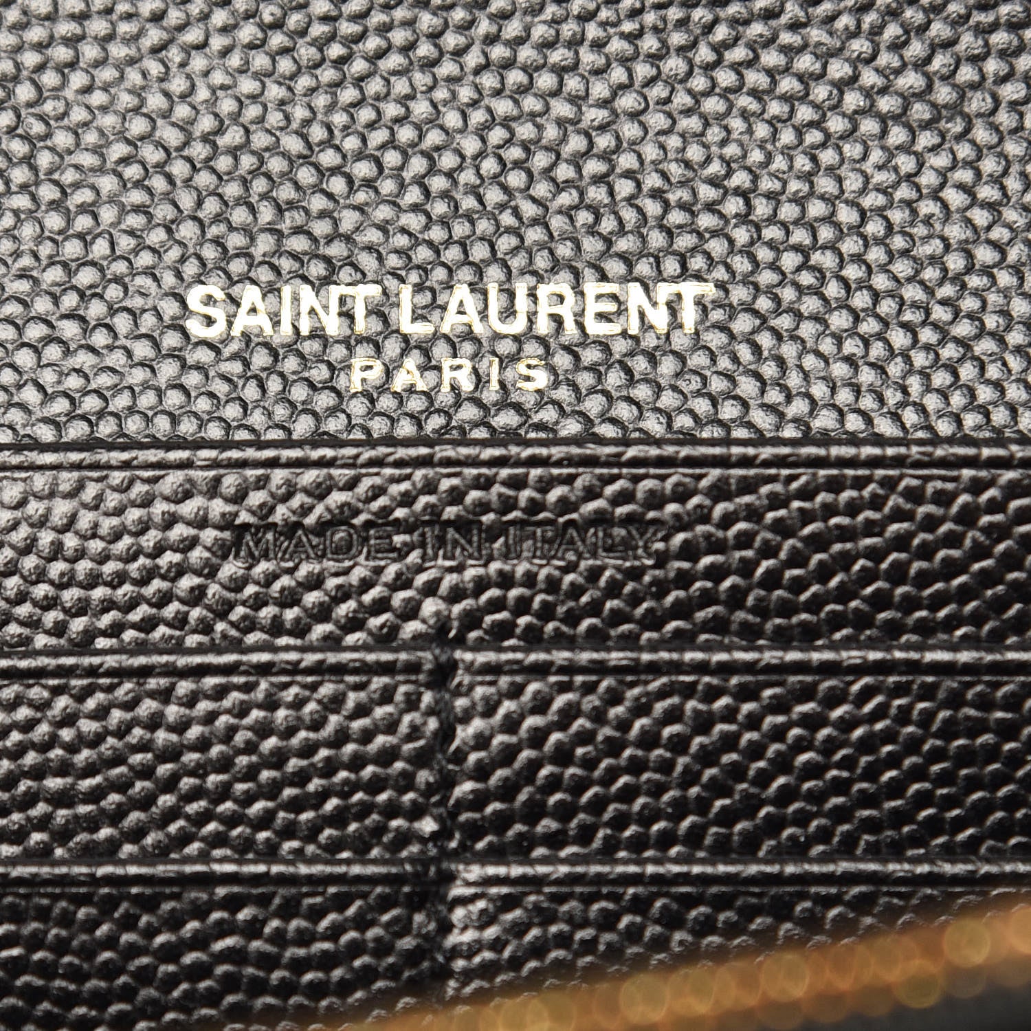 Saint Laurent Grain De Poudre Matelasse Chevron Monogram Flap Wallet Black 7 of 8