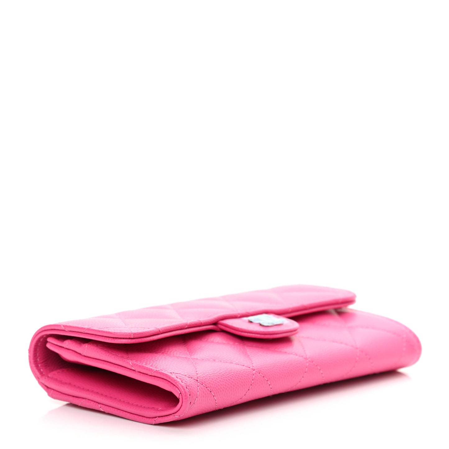 Caviar Quilted Medium Flap Wallet Dark Pink