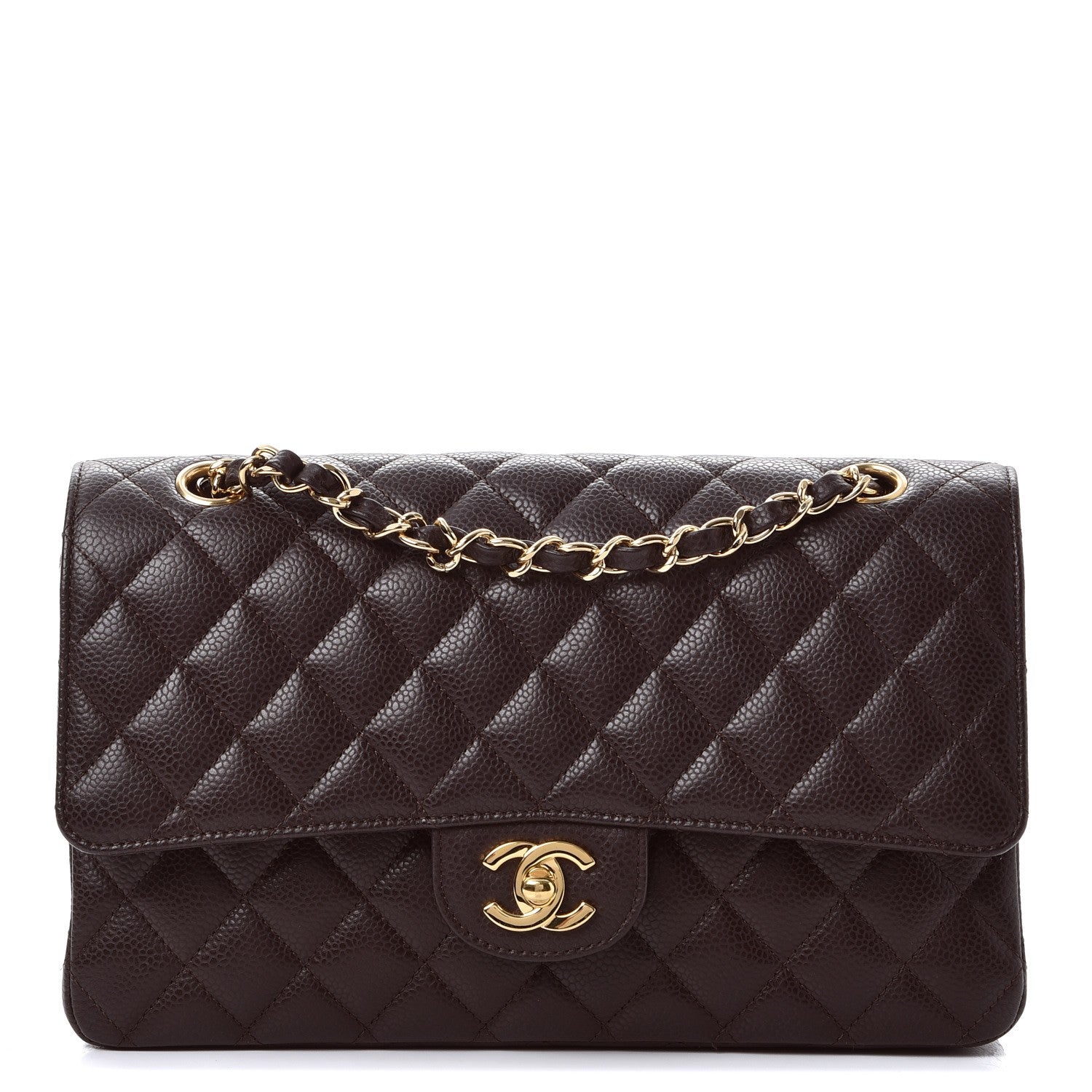 Chanel Caviar Quilted Medium Double Flap Brown 1 of 8