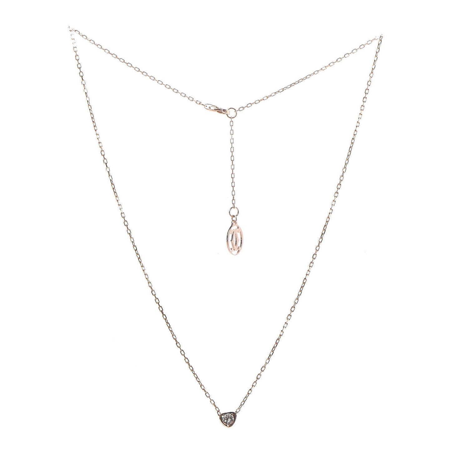 18K Pink Gold Diamond D'Amour Heart Pendant Necklace