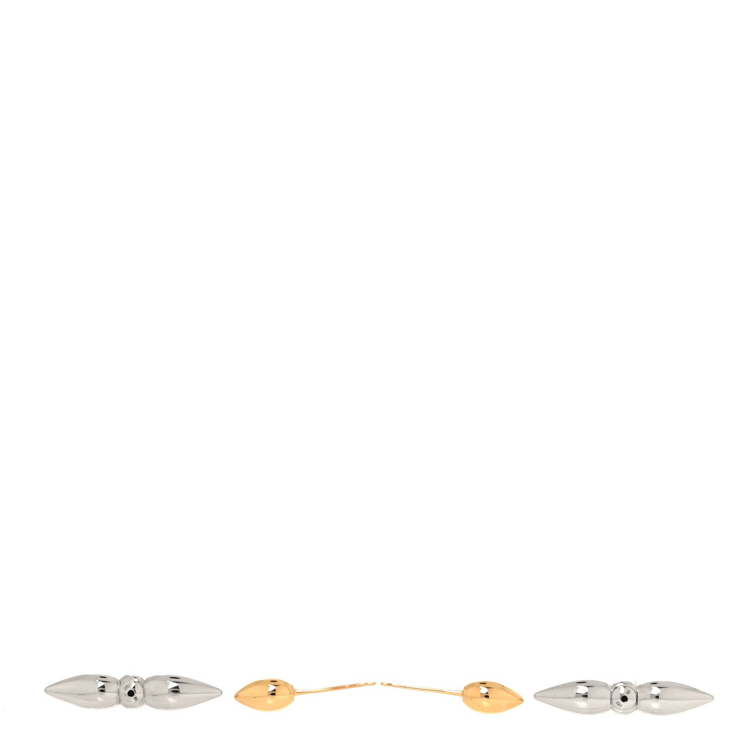 Louis Vuitton Metal Louisette Earrings Silver Gold 3 of 4