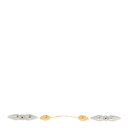 Louis Vuitton Metal Louisette Earrings Silver Gold 3 of 4