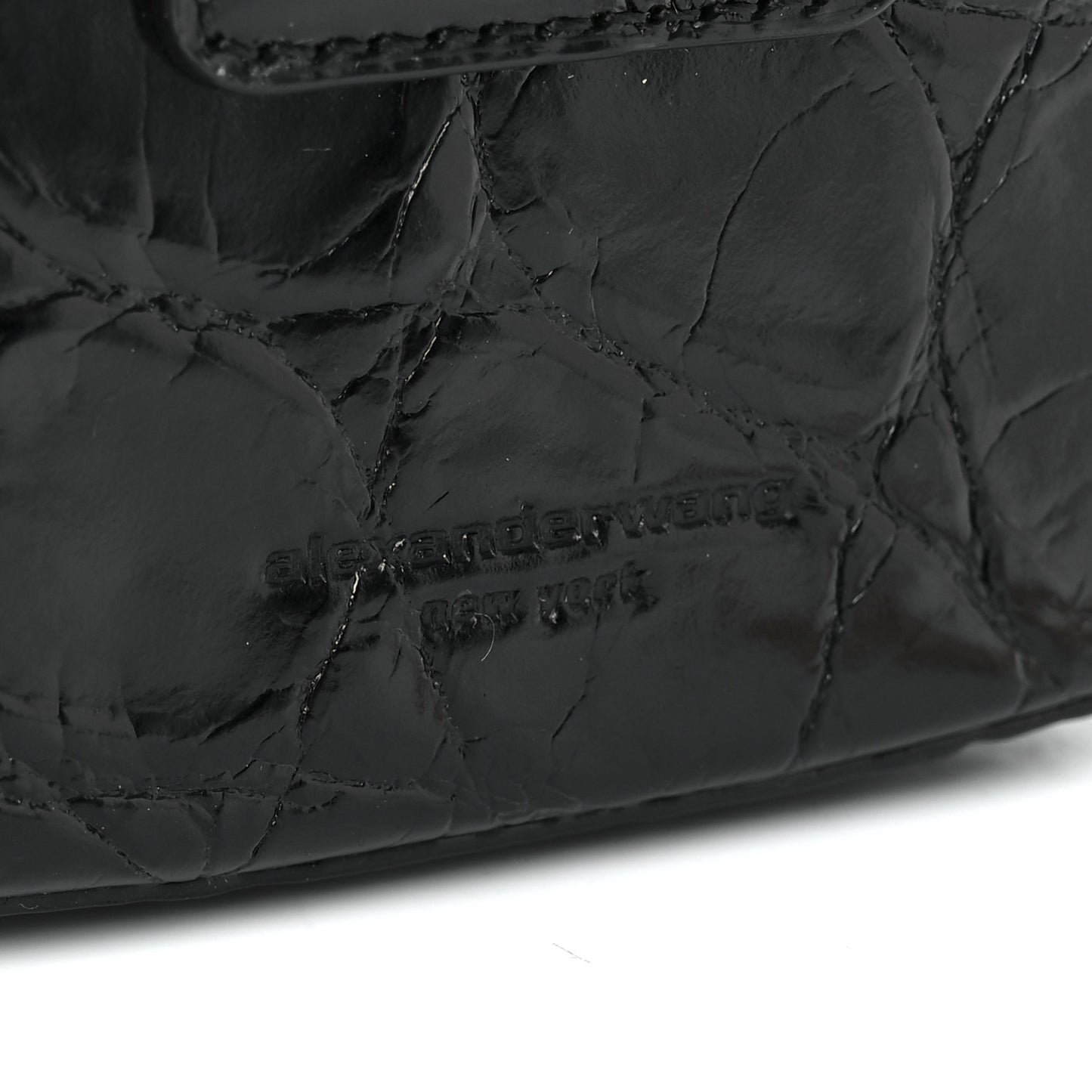 Crocodile Embossed Calfskin Micro Legacy Hobo Black