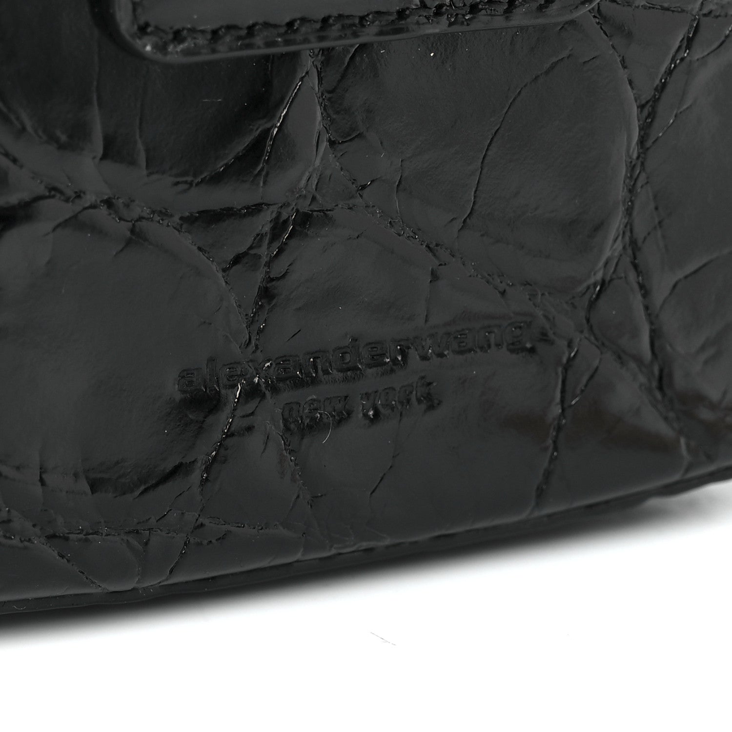 Alexander Wang Crocodile Embossed Calfskin Micro Legacy Hobo Black 8 of 12