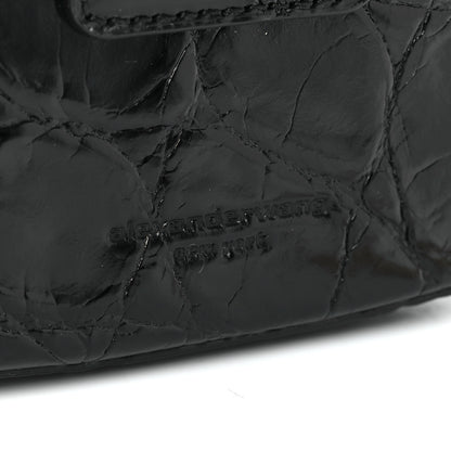 Alexander Wang Crocodile Embossed Calfskin Micro Legacy Hobo Black 8 of 12