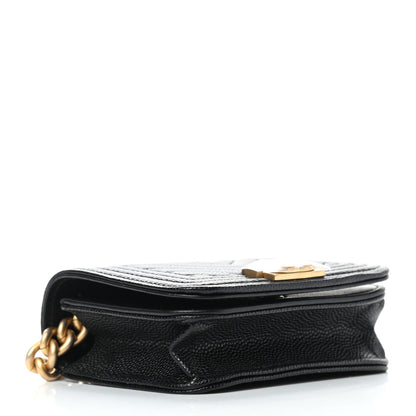 Chanel Caviar Chevron Quilted Boy Flap Waist Belt Bag Black 4 of 10