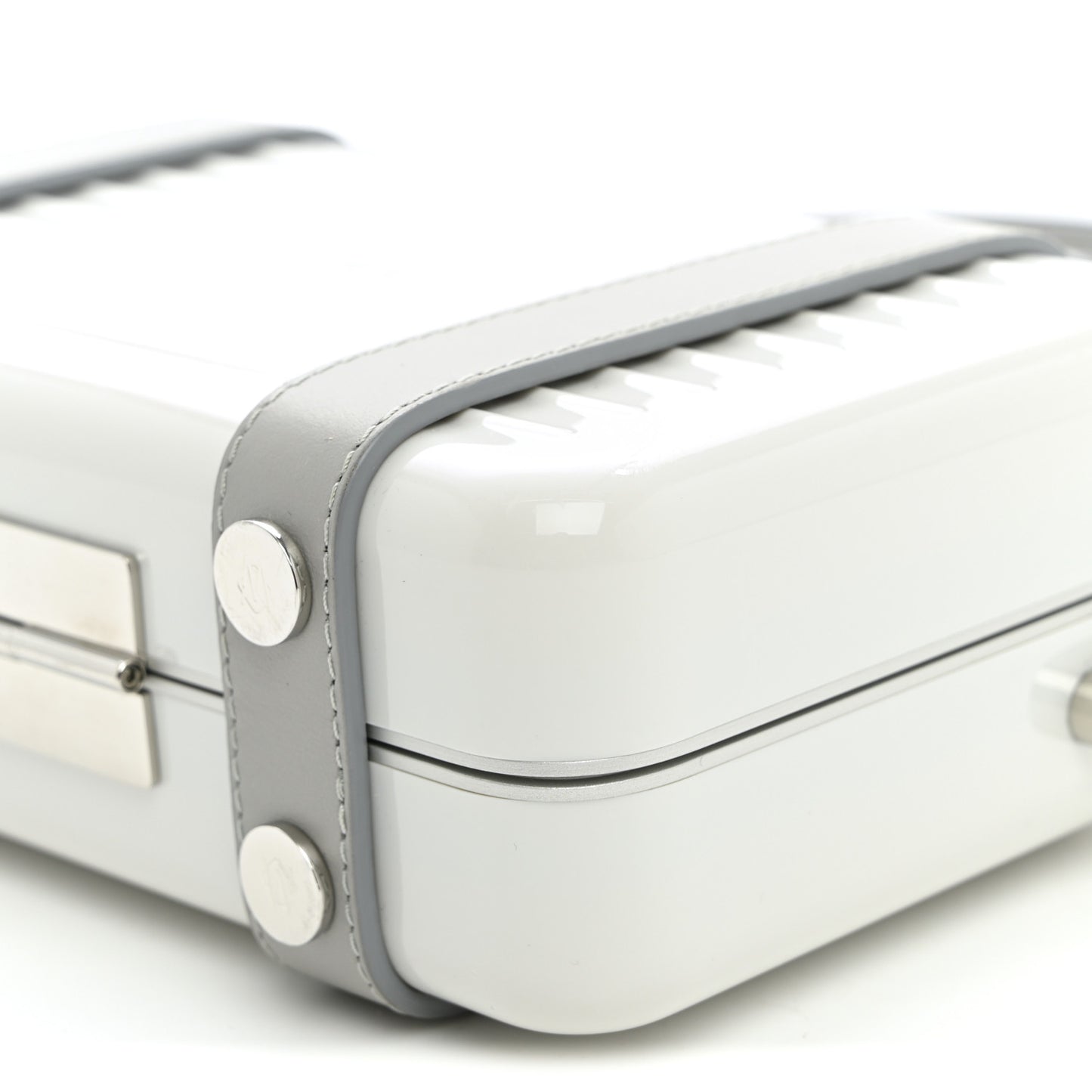 Gloss Polycarbonate Personal Cross-Body Bag White Grey